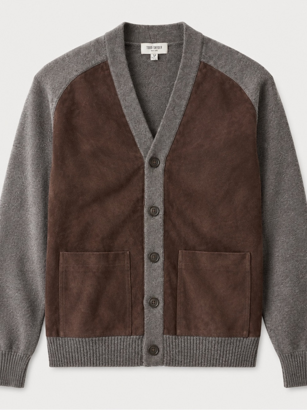 RARE NWT $1,000 Todd Snyder Suede Wool Cardigan Small Made in Italy